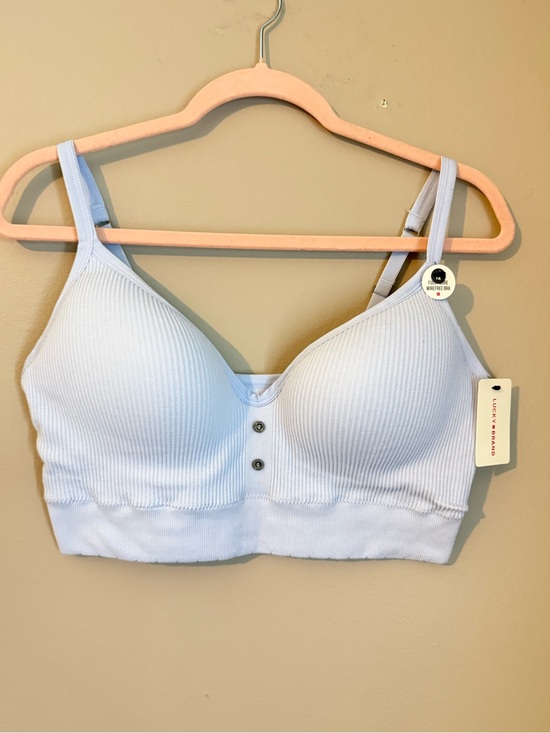 Lucky Brand Other - Lucky Brand Light Blue Ribbed Padded Bralette